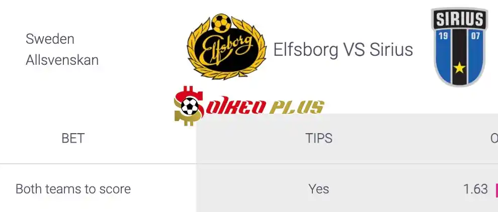 Soi Kèo Dự Đoán: Elfsborg vs Sirius, 0h ngày 30/04/2024