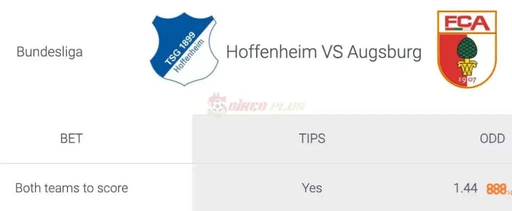 Soi Kèo Dự Đoán: Hoffenheim vs Augsburg, 20h30 ngày 07/04/2024