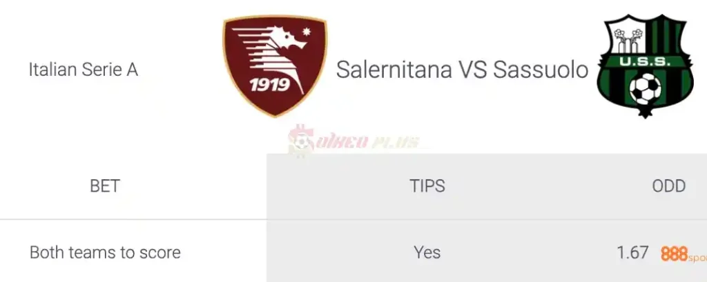 Soi Kèo Dự Đoán: Salernitana vs Sassuolo, 1h45 ngày 06/04/2024