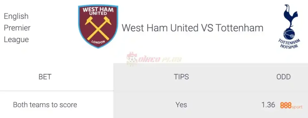 Soi Kèo Dự Đoán: West Ham vs Tottenham, 2h15 ngày 03/04/2024