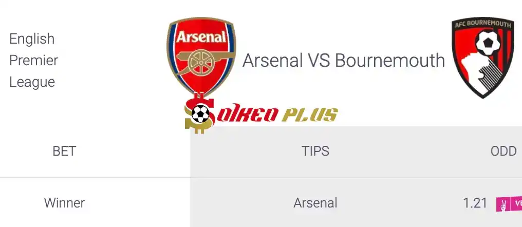 Soi Kèo Dự Đoán: Arsenal vs Bournemouth, 18h30 ngày 04/05/2024