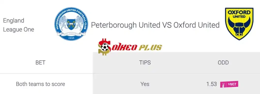 Soi Kèo Dự Đoán: Peterborough vs Oxford Utd, 2h ngày 09/05/2024