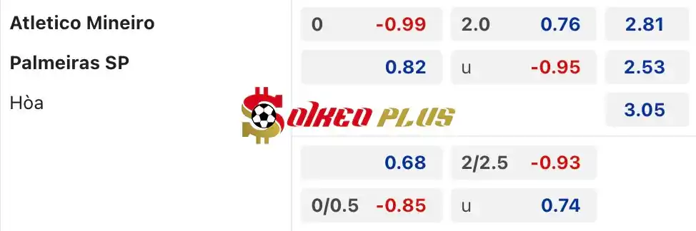 Soi Kèo Dự Đoán: Atletico Mineiro vs Palmeiras, 6h30 ngày 18/06/2024