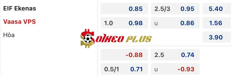 Soi Kèo Dự Đoán: Ekenas vs VPS, 22h30 ngày 02/06/2024