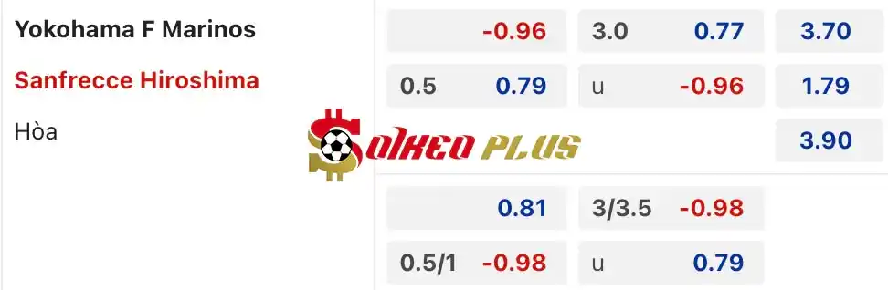 Soi Kèo Dự Đoán: Yokohama Marinos vs Sanfrecce Hiroshima, 17h ngày 19/06/2024