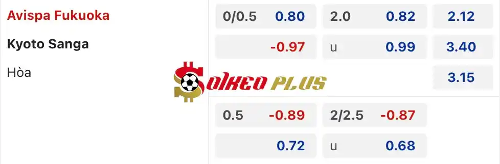 Soi Kèo Dự Đoán: Avispa Fukuoka vs Kyoto Sanga, 17h ngày 07/07/2024