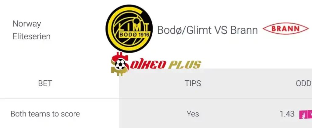 Soi Kèo Dự Đoán: Bodo Glimt vs Brann, 19h30 ngày 07/07/2024