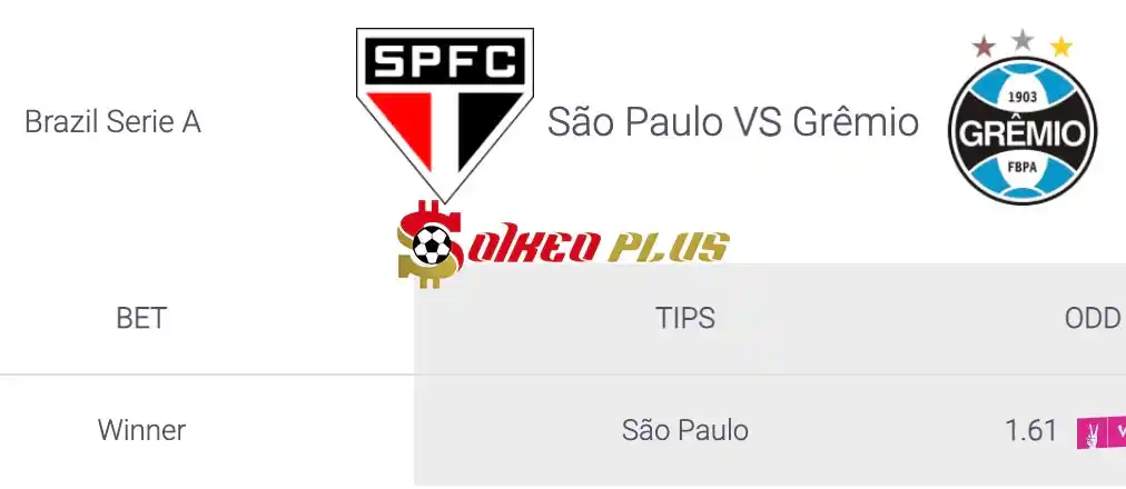 Soi Kèo Dự Đoán: Sao Paulo vs Gremio, 6h ngày 18/07/2024