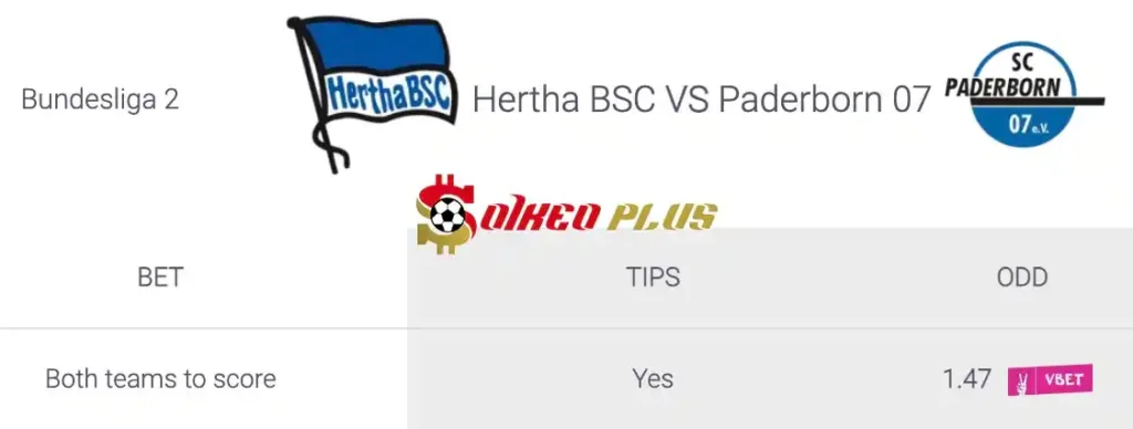 Soi Kèo Dự Đoán: Hertha Berlin vs Paderborn, 18h ngày 03/08/2024