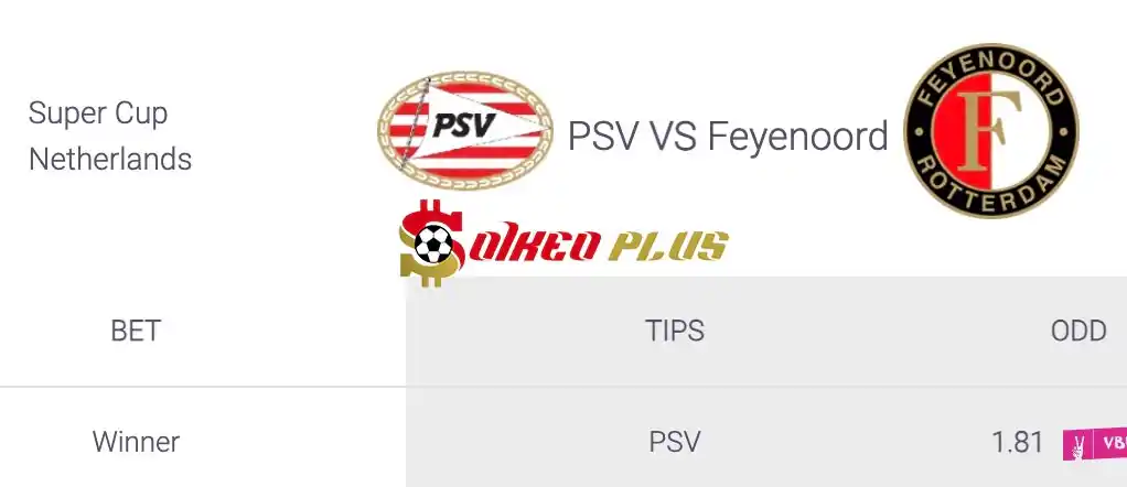 Soi Kèo Dự Đoán: PSV vs Feyenoord, 23h ngày 04/08/2024