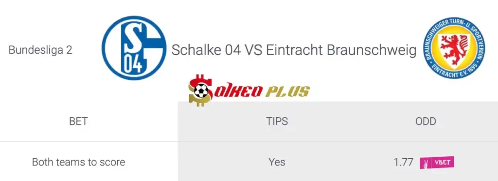 Soi Kèo Dự Đoán: Schalke vs Braunschweig, 1h30 ngày 04/08/2024