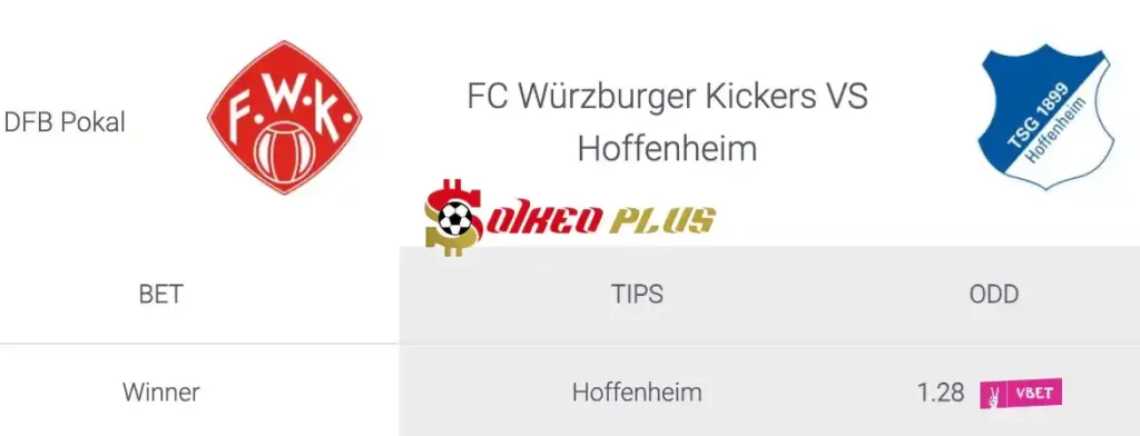 Soi Kèo Dự Đoán: Wurzburger Kickers vs Hoffenheim, 23h ngày 16/08/2024