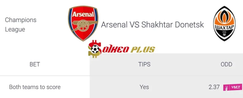 Soi Kèo Dự Đoán: Arsenal vs Shakhtar Donetsk, 2h ngày 23/10/2024