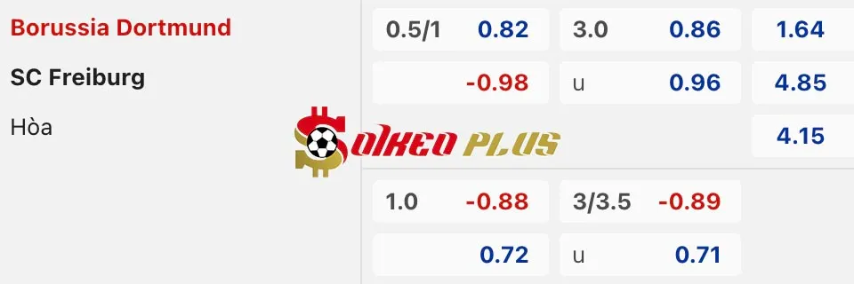 Soi Kèo Dự Đoán: Dortmund vs Freiburg, 21h30 ngày 23/11/2024