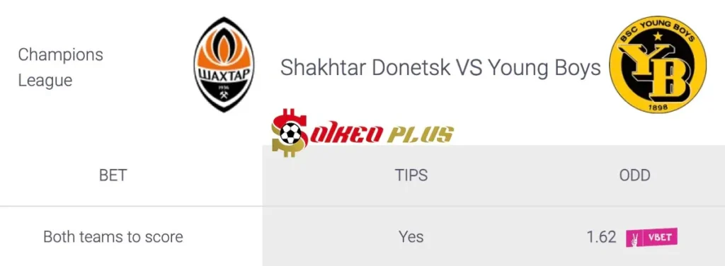 Soi Kèo Dự Đoán: Shakhtar Donetsk vs Young Boys, 0h45 ngày 07/11/2024