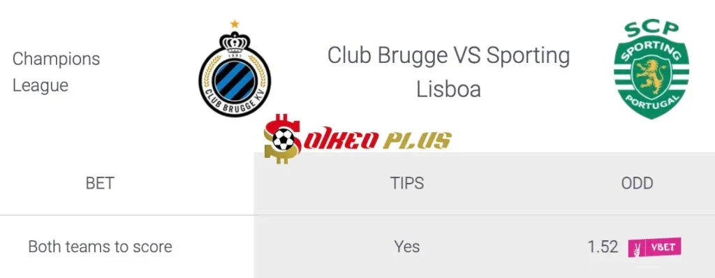 Soi Kèo Dự Đoán: Club Brugge vs Sporting CP, 3h ngày 11/12/2024