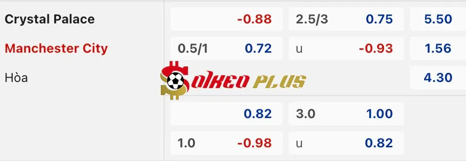 Soi Kèo Dự Đoán: Crystal Palace vs Man City, 22h ngày 07/12/2024
