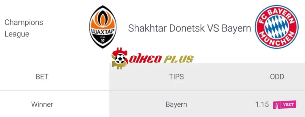 Soi Kèo Dự Đoán: Shakhtar Donetsk vs Bayern Munchen, 3h ngày 11/12/2024